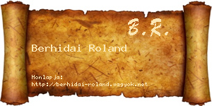 Berhidai Roland névjegykártya